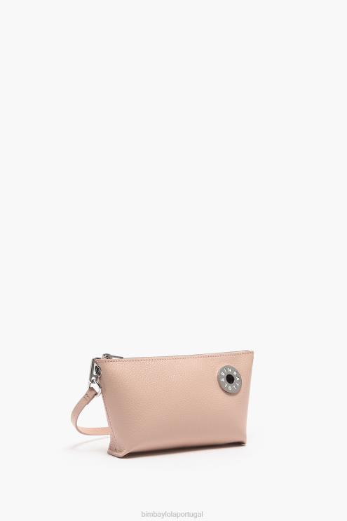 Rosa pálido acessórios 64X4N11 bolsa transversal trapézio de couro Bimba Y Lola