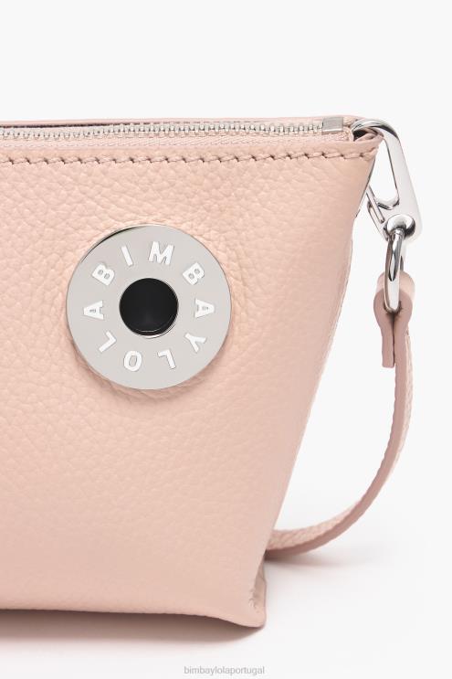 Rosa pálido acessórios 64X4N11 bolsa transversal trapézio de couro Bimba Y Lola