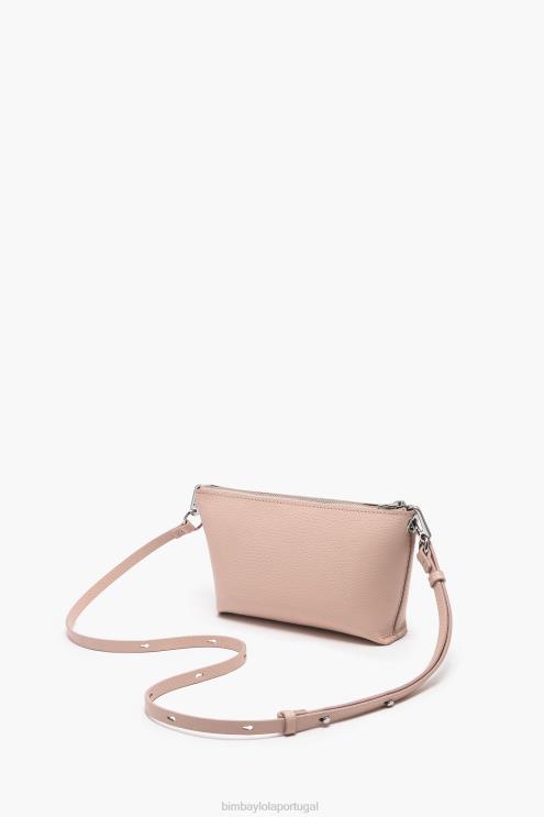 Rosa pálido acessórios 64X4N11 bolsa transversal trapézio de couro Bimba Y Lola