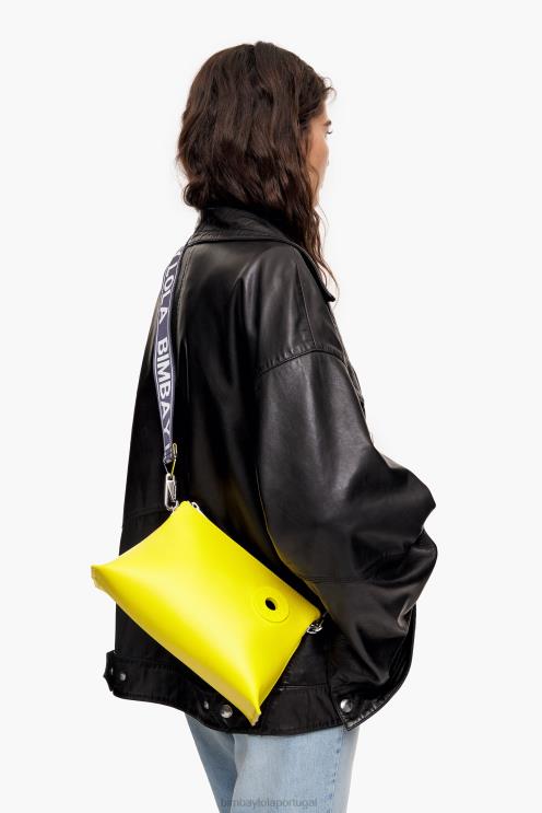 amarelo acessórios 64X4N48 bolsa trapézio de couro Bimba Y Lola