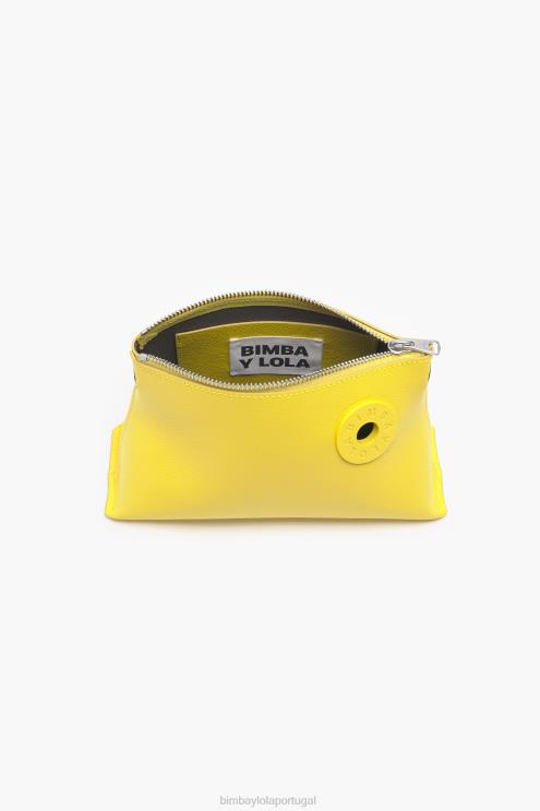amarelo acessórios 64X4N48 bolsa trapézio de couro Bimba Y Lola