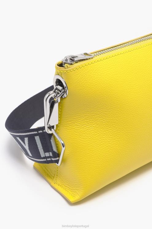 amarelo acessórios 64X4N48 bolsa trapézio de couro Bimba Y Lola