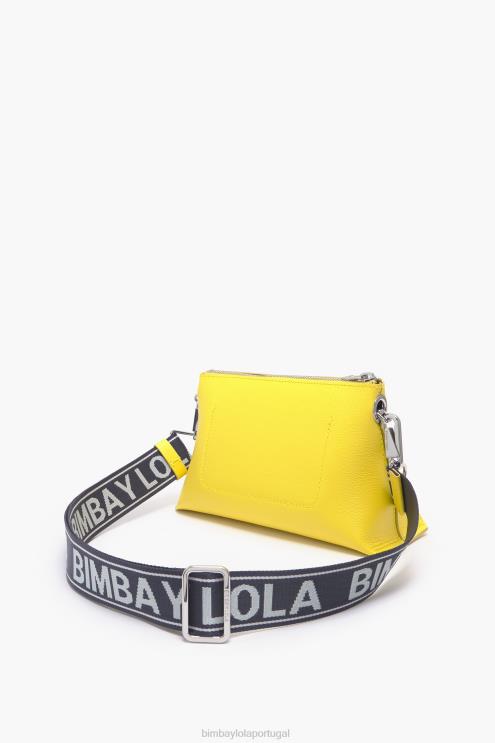 amarelo acessórios 64X4N48 bolsa trapézio de couro Bimba Y Lola
