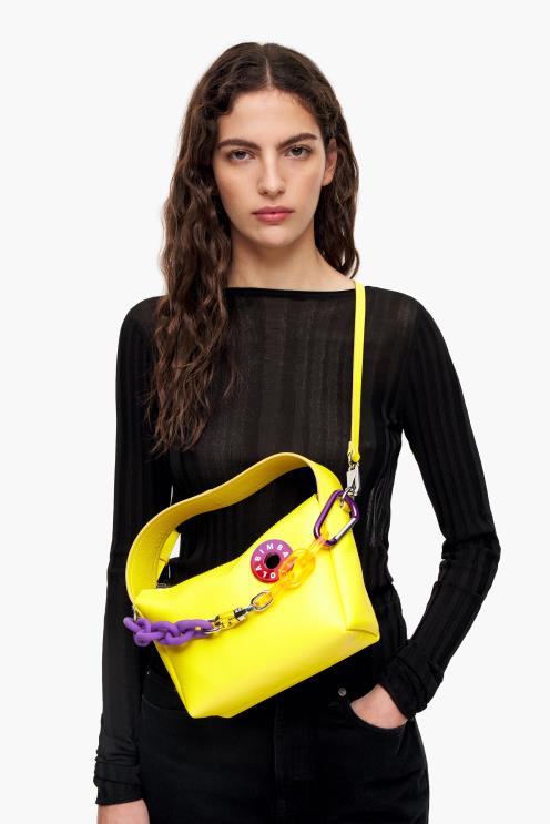 amarelo acessórios 64X4N57 bolsa hobo de couro Bimba Y Lola
