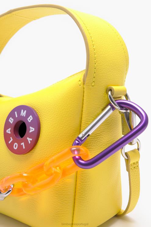 amarelo acessórios 64X4N57 bolsa hobo de couro Bimba Y Lola
