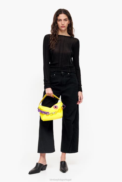 amarelo acessórios 64X4N57 bolsa hobo de couro Bimba Y Lola