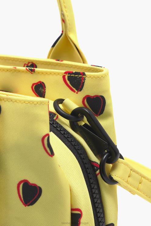 amarelo acessórios 64X4N79 bolsa pequena de náilon com estampa de corações Bimba Y Lola