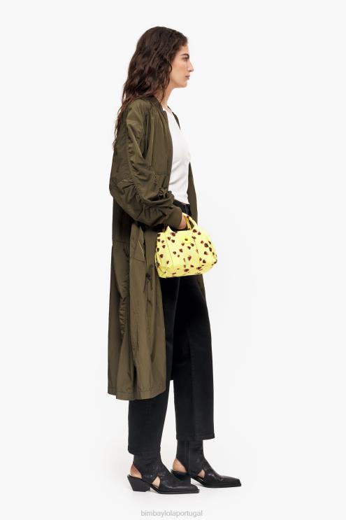 amarelo acessórios 64X4N79 bolsa pequena de náilon com estampa de corações Bimba Y Lola