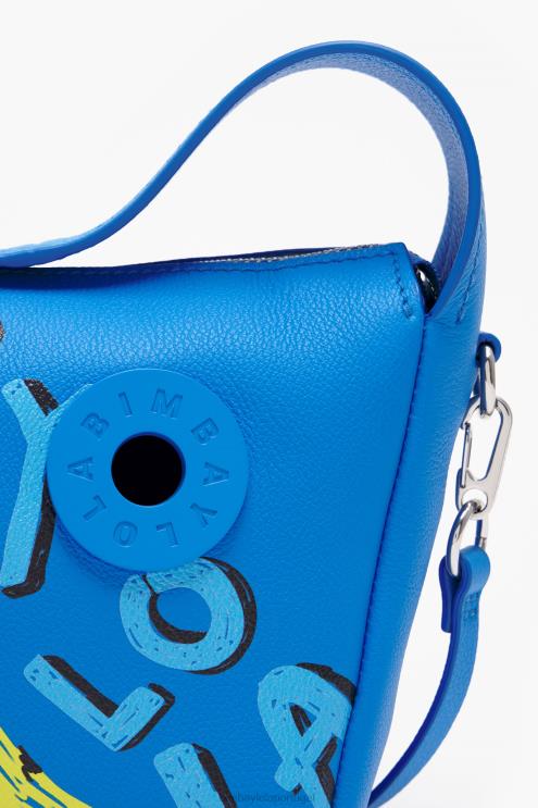 azul acessórios 64X4N56 bolsa hobo de couro byl com estampa de banana Bimba Y Lola