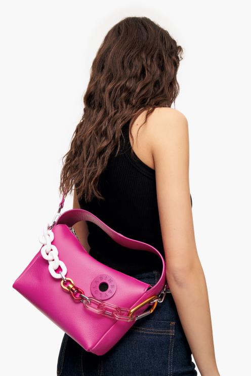 fúcsia acessórios 64X4N58 bolsa hobo de couro Bimba Y Lola