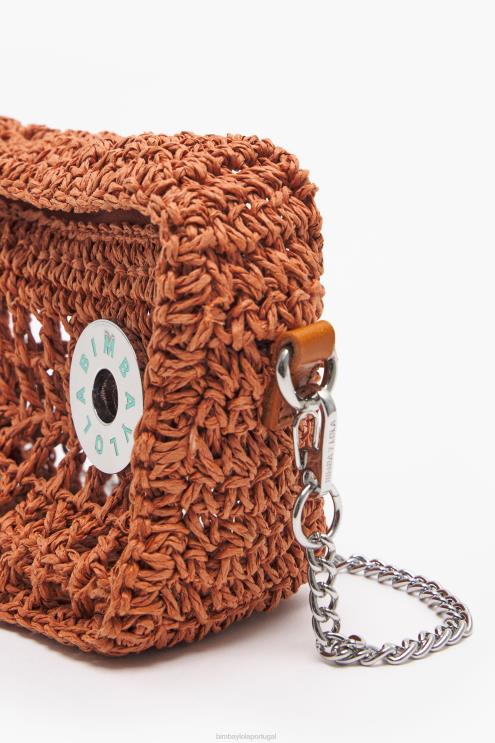 laranja acessórios 64X4N9 bolsa vagabundo ráfia Bimba Y Lola