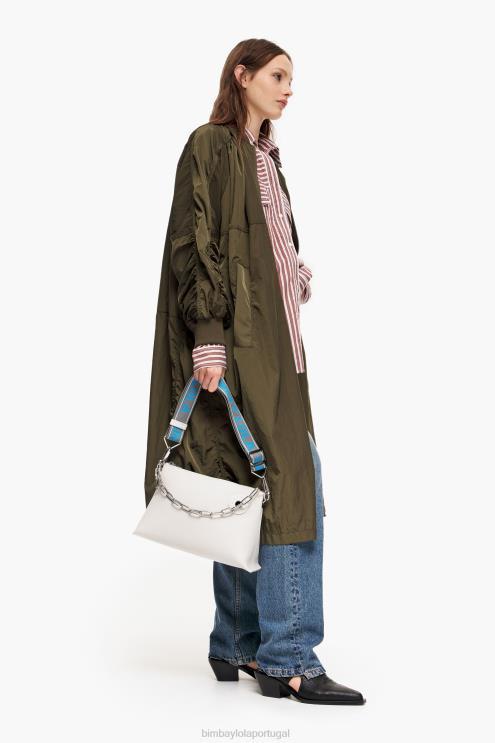 off white acessórios 64X4N44 bolsa trapézio de couro Bimba Y Lola