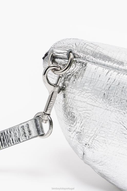 prata acessórios 64X4N23 bolsa de bolso em couro Bimba Y Lola