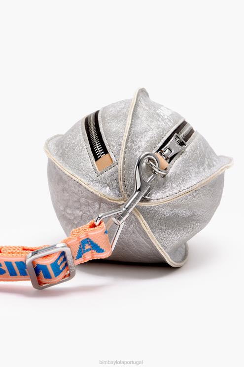 prata acessórios 64X4N3 bolsa pelota de couro Bimba Y Lola