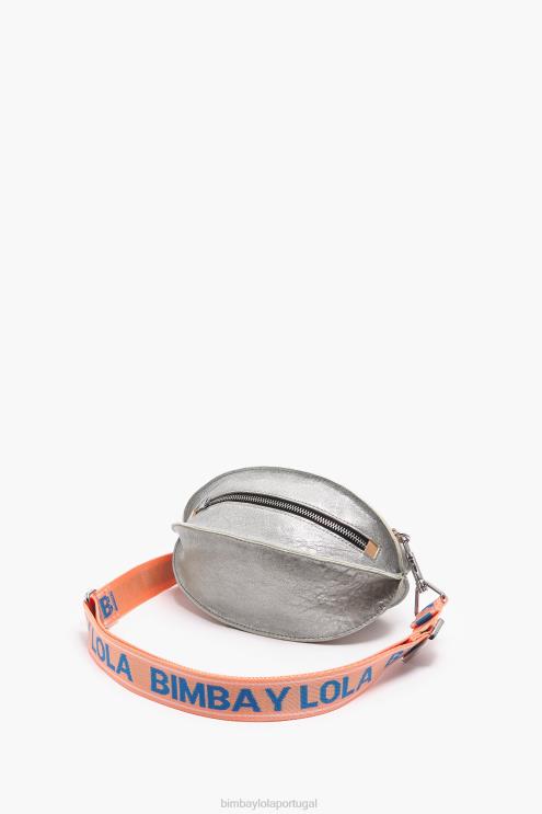 prata acessórios 64X4N3 bolsa pelota de couro Bimba Y Lola