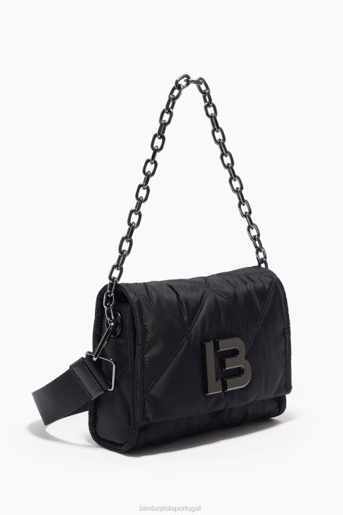 preto acessórios 64X4N106 bolsa transversal de náilon com aba Bimba Y Lola