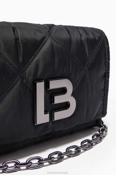 preto acessórios 64X4N106 bolsa transversal de náilon com aba Bimba Y Lola