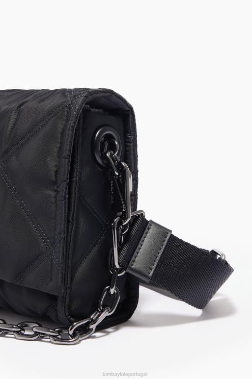 preto acessórios 64X4N106 bolsa transversal de náilon com aba Bimba Y Lola