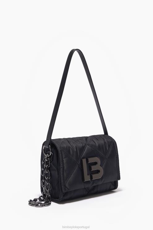 preto acessórios 64X4N108 bolsa transversal de náilon com aba Bimba Y Lola