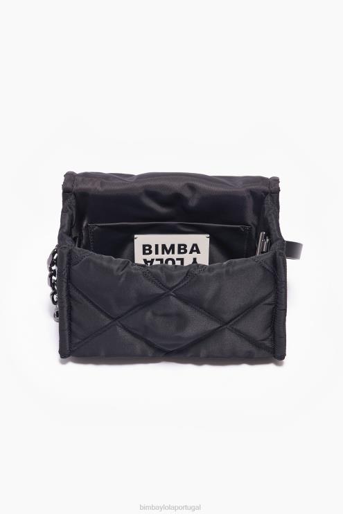preto acessórios 64X4N108 bolsa transversal de náilon com aba Bimba Y Lola