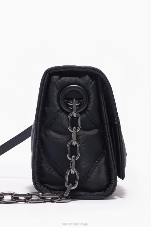 preto acessórios 64X4N108 bolsa transversal de náilon com aba Bimba Y Lola