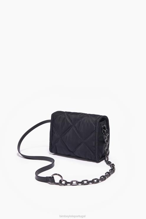 preto acessórios 64X4N108 bolsa transversal de náilon com aba Bimba Y Lola