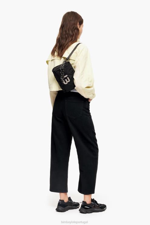 preto acessórios 64X4N108 bolsa transversal de náilon com aba Bimba Y Lola