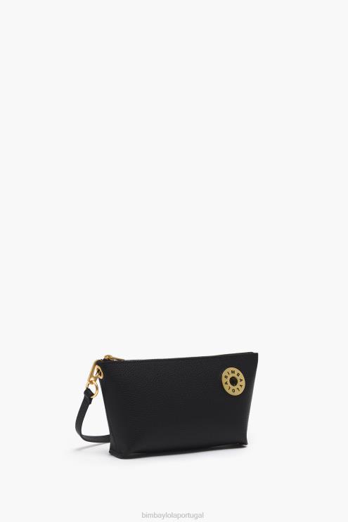 preto acessórios 64X4N12 bolsa transversal trapézio de couro Bimba Y Lola