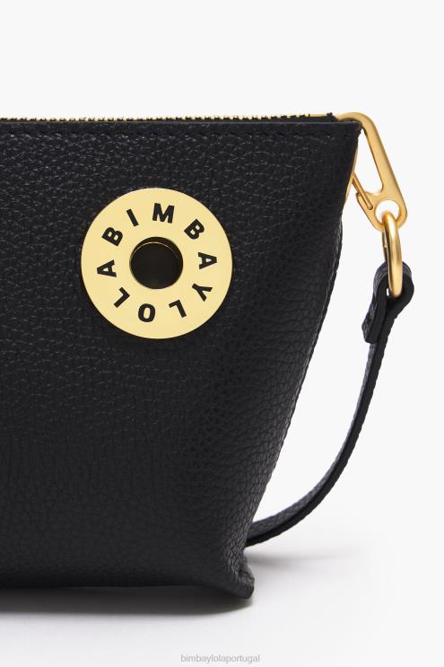 preto acessórios 64X4N12 bolsa transversal trapézio de couro Bimba Y Lola