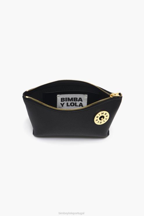 preto acessórios 64X4N12 bolsa transversal trapézio de couro Bimba Y Lola