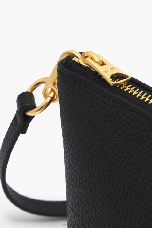 preto acessórios 64X4N12 bolsa transversal trapézio de couro Bimba Y Lola
