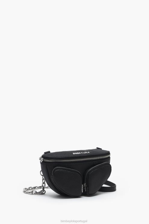 preto acessórios 64X4N14 bolsa de bolso em couro Bimba Y Lola
