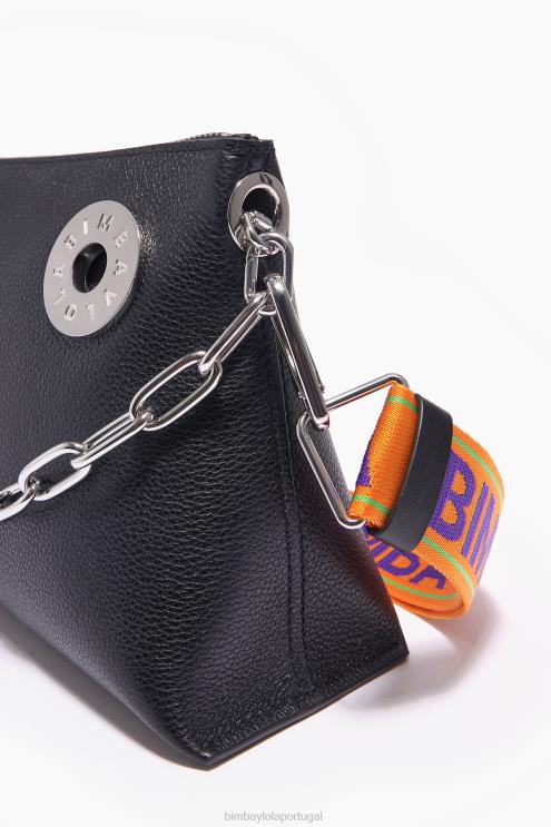 preto acessórios 64X4N45 bolsa trapézio de couro Bimba Y Lola