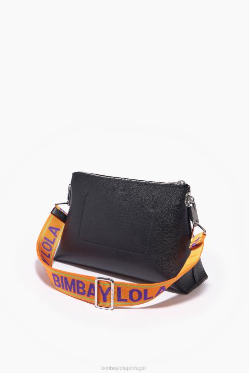 preto acessórios 64X4N45 bolsa trapézio de couro Bimba Y Lola