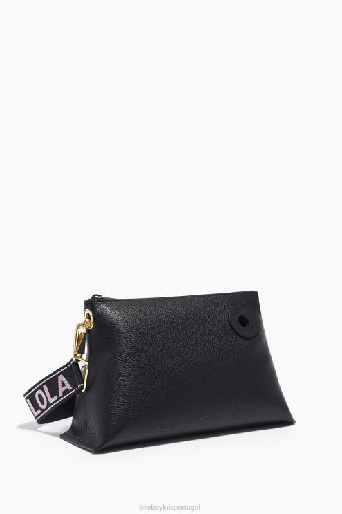 preto acessórios 64X4N46 bolsa trapézio de couro Bimba Y Lola