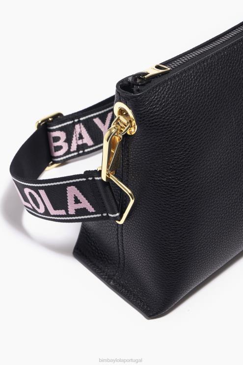 preto acessórios 64X4N46 bolsa trapézio de couro Bimba Y Lola