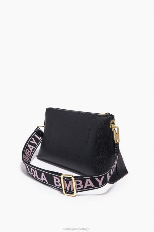 preto acessórios 64X4N46 bolsa trapézio de couro Bimba Y Lola