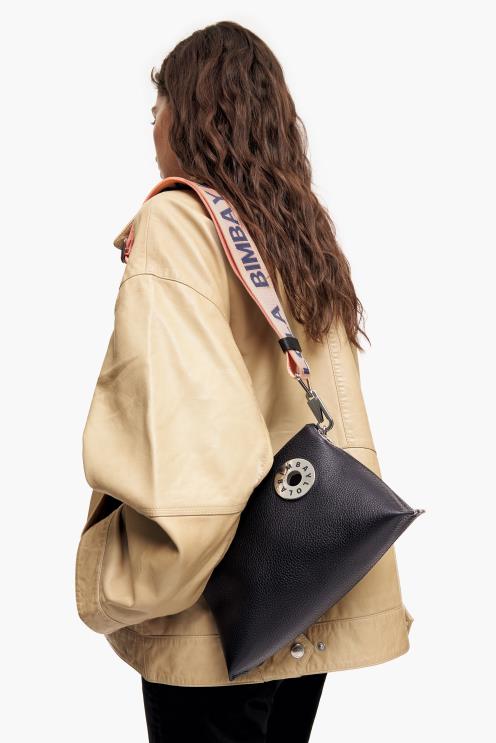preto acessórios 64X4N47 bolsa trapézio de couro Bimba Y Lola