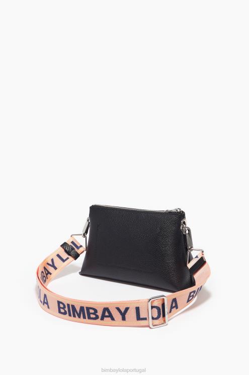 preto acessórios 64X4N47 bolsa trapézio de couro Bimba Y Lola