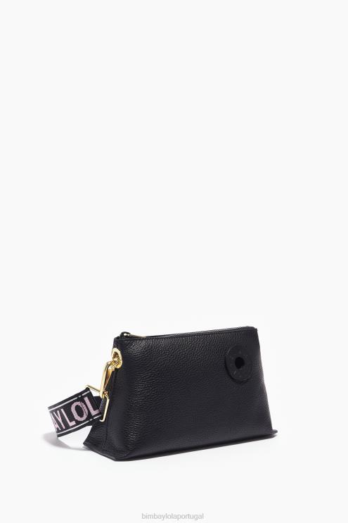 preto acessórios 64X4N49 bolsa trapézio de couro Bimba Y Lola