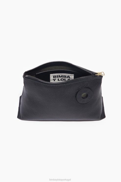 preto acessórios 64X4N49 bolsa trapézio de couro Bimba Y Lola