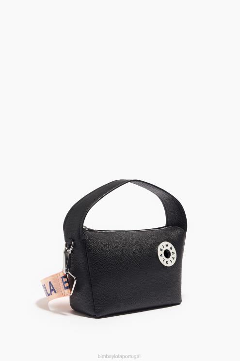 preto acessórios 64X4N51 bolsa hobo de couro Bimba Y Lola
