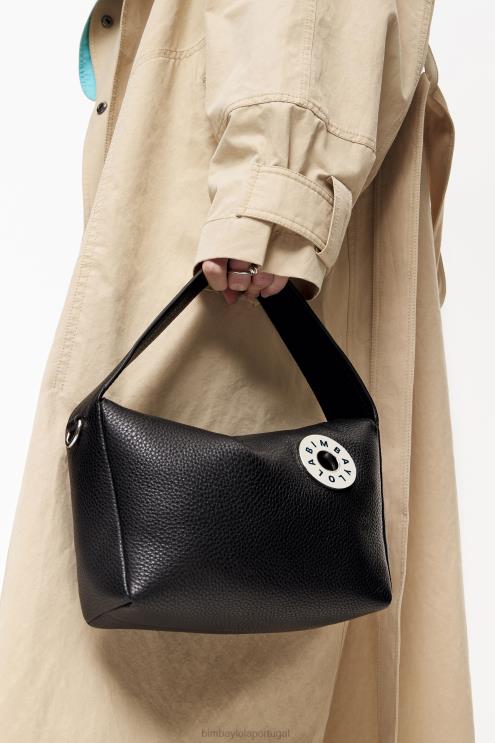 preto acessórios 64X4N51 bolsa hobo de couro Bimba Y Lola