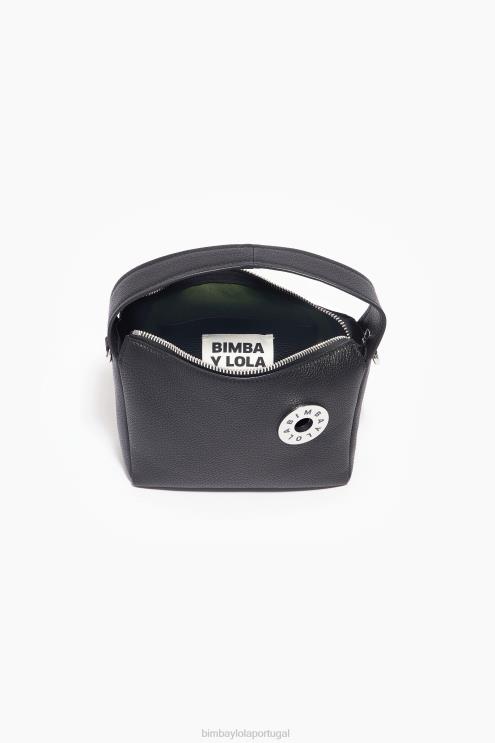 preto acessórios 64X4N51 bolsa hobo de couro Bimba Y Lola