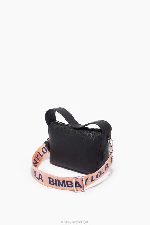 preto acessórios 64X4N51 bolsa hobo de couro Bimba Y Lola