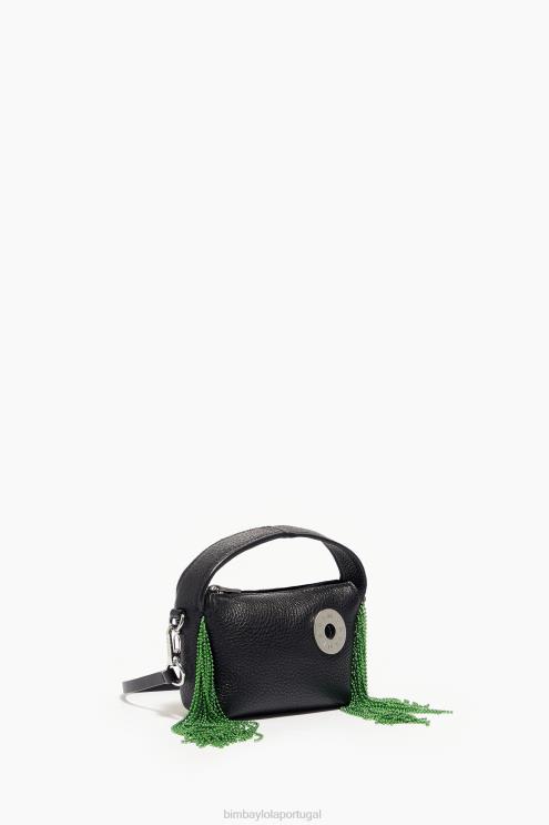 preto acessórios 64X4N62 bolsa hobo de couro Bimba Y Lola