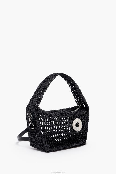 preto acessórios 64X4N6 bolsa vagabundo ráfia Bimba Y Lola