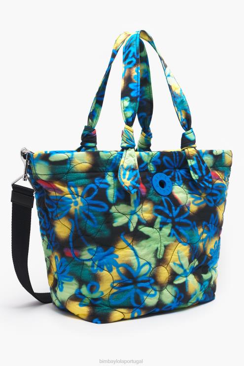 azul acessórios 64X4N132 saco de compras de nylon de flores de grafite Bimba Y Lola