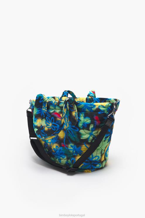 azul acessórios 64X4N132 saco de compras de nylon de flores de grafite Bimba Y Lola