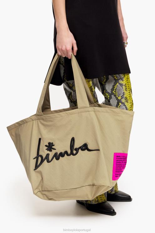 bege acessórios 64X4N122 sacola de compras de náilon Bimba Y Lola